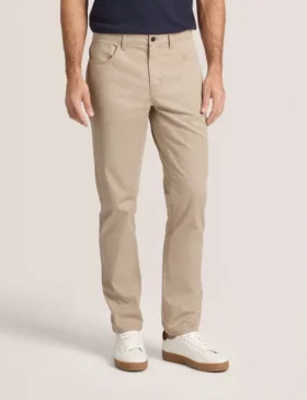 COMPACT HERRINGBONE TROUSERS Crockery
