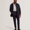 CONNYR Textured Knit Button-Through Polo Shirt