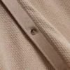 CONNYR Textured Knit Button-Through Polo Shirt