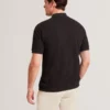 CONNYR Textured Knit Button-Through Polo Shirt
