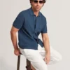 CONNYR Textured Knit Button-Through Polo Shirt