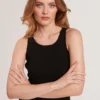 CREW NECK TANK TOP WITH RIB Black