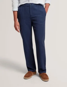 CULVERR Relaxed Linen Blend Elasticated Trousers