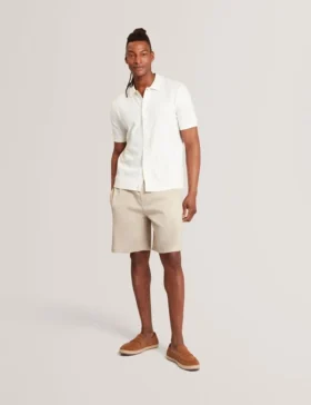 CULVES Relaxed Linen Blend Elasticated Shorts