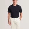 CURLYS Zig Zag Texture Knit Crew Neck T-Shirt