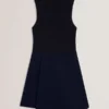 DANDIAA Sleeveless High Neck 2-in-1 Mini Dress