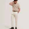 DECKERS Ottoman Ribbed Knit Zip Neck Polo