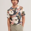 DOWLLE Garden Print Crew Neck Cotton T-Shirt