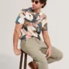 DOWLLE Garden Print Crew Neck Cotton T-Shirt