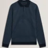 DURAND Micro Geo Jacquard Long Sleeve Polo
