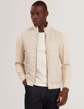 DURANO Quilted Front Zip-Through Knit Jacket
