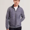 DURANO Quilted Front Zip-Through Knit Jacket