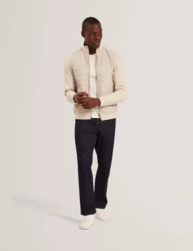 DURANO Quilted Front Zip-Through Knit Jacket