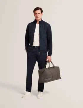 DURANO Quilted Front Zip-Through Knit Jacket