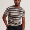 EBRG Striped Linen Blend Knitted T-Shirt