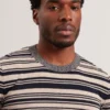 EBRG Striped Linen Blend Knitted T-Shirt