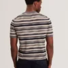 EBRG Striped Linen Blend Knitted T-Shirt