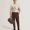EBRG Striped Linen Blend Knitted T-Shirt
