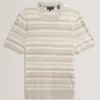 EBRG Striped Linen Blend Knitted T-Shirt