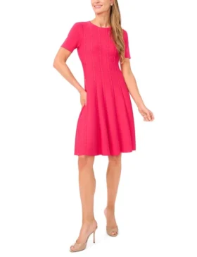 ELLA Ribbon Stitch Knit Mini Dress