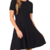 ELLA Short Sleeve Ribbon Stitch Mini Dress