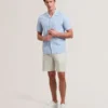 ELLYSON Striped Seersucker Relaxed Cotton Shirt
