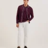 ELMDON Pointelle Diamond Knitted Long Sleeve Shirt