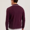 ELMDON Pointelle Diamond Knitted Long Sleeve Shirt