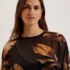 ELSTER Printed Chiffon Mini Dress With Tie Waist