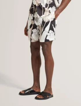ELTHAMM Relaxed Botanical Print Pull-On Shorts