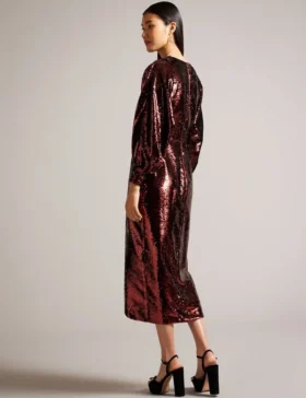 EMALEEE Sequin Midi Dress