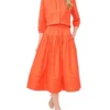 ERIN Picot Trim Cotton Full Midi Skirt