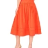 ERIN Picot Trim Cotton Full Midi Skirt