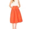ERIN Picot Trim Cotton Full Midi Skirt