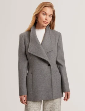 EVIGNA Wool Rich Hourglass Short Wrap Coat