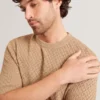 FERRISS Diamond Crochet Knit Cotton T-Shirt