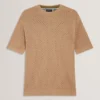 FERRISS Diamond Crochet Knit Cotton T-Shirt