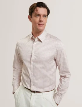 FIRDAWI Slim Geo Striped Long Sleeve Shirt