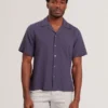 FLEURRE Jacquard Floral Cotton Short Sleeve Shirt
