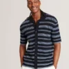 FLOREM Stitched Stripe Knit Short Sleeve Shirt