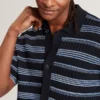 FLOREM Stitched Stripe Knit Short Sleeve Shirt