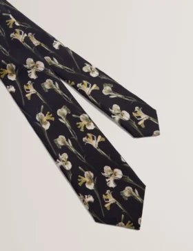 FRINTON Orchid Floral Print Silk Tie