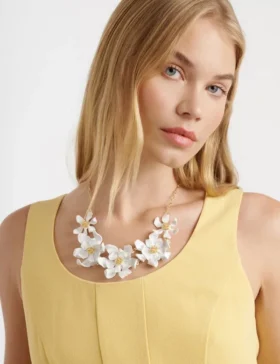 FULLA Furled Flower Enamel Necklace