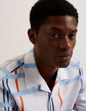GARDON Check Print Relaxed Short Sleeve Shirt
