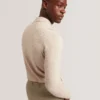 GATEN Branded Texture Knit Long Sleeve Polo