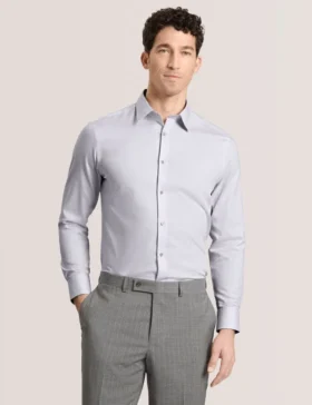 GENEVA Textured Stretch Cotton Slim Fit Shirt