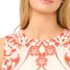 GEORGIA Printed Detail Relaxed Linen Shell Top
