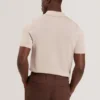 GIVRANS Silk Blend Knit Zip Neck Polo