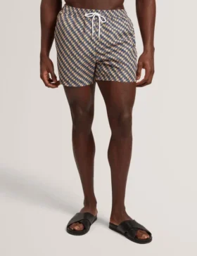 GLENDLE Goldfish Geometric Print Swim Shorts