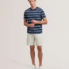 GORANO Short Sleeve Textured Striped T-Shirt